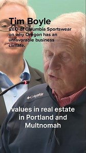 Columbia Sportswear CEO talks at governor's economic press conference