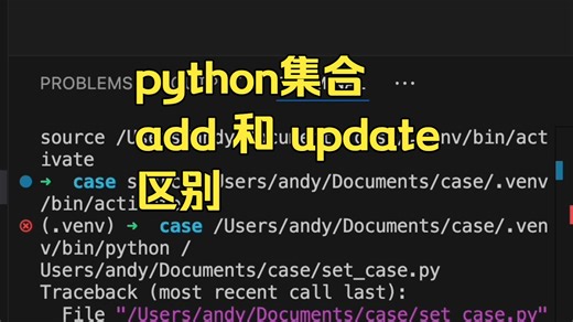 1分钟搞懂Python集合add和update的区别 | 大熊课堂
