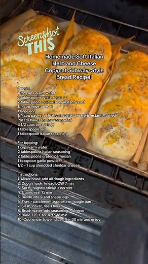 Easy Subway - Style Italian Herb and Cheese Bread Recipe!