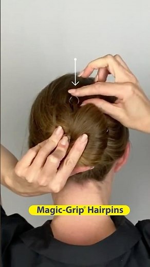 Secure a bun with Magic-Grip Hairpins: