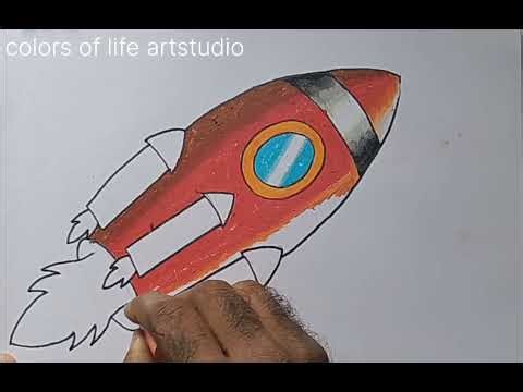 Easy Drawing tutorial# Rocket Drawing#colors of life artstudio
