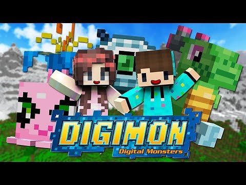 A DIGITAL WORLD FULL OF FIGHTS!! Minecraft Survival Digimon [#1]