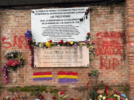 Desde Ciriego a la Almudena: el Ágora Luis Toca condena las amenazas de muerte contra Sarah Santaolalla en el memorial de Las Trece Rosas - El Faradio | Periodismo que cuenta