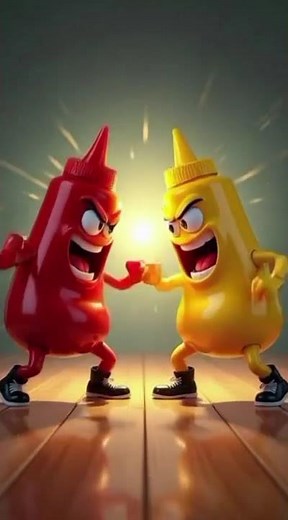 ​Ketchup vs. Mustard: The Ultimate Condiment Battle! 🥊 | Funny Food Animation