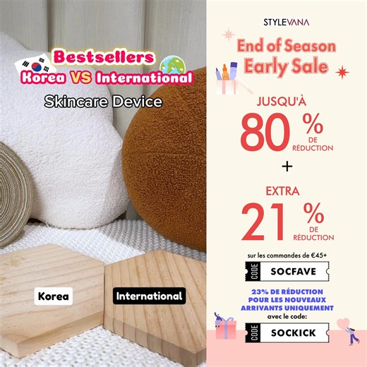 🛍️ La saison peut se terminer, mais vos économies commencent à peine ! 🙆🏻‍♀️ Tous les clients : Utilisez le code [SOCFAVE] pour obtenir 21 % de RÉDUCTION SUPPLÉMENTAIRE sur les commandes de €45 et plus ! ⚡️ Obtenez 18 % de RÉDUCTION SUPPLÉMENTAIRE sans minimum 🙌🏻 Les nouveaux clients bénéficient de 23 % de RÉDUCTION SUPPLÉMENTAIRE avec le code [SOCKICK] sur toutes les commandes ! 📦 Profitez de la LIVRAISON GRATUITE sur les commandes de €49 et plus ! VOIR PLUS sur :https://vana.ly/vfF6BA | 