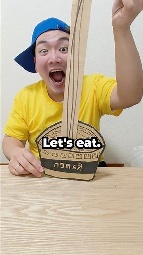 Baby Noah Brother Cardboard noodles 🍜#asmr
