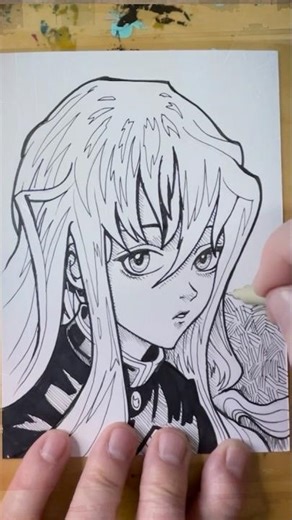 How to Draw Anime Muichiro Tokito Demon Slayer 6 #anime #art #drawing #ink #draw #drawingtutorial