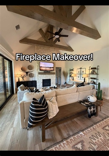 Fireplace Makeover: Modern Western Stone Fireplace Ideas