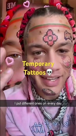 This Rapper gets Temporary Tattoos on his face!!