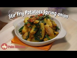 Savory & Creamy Potato Stir Fry with Spring Onions 🥔🍃 | Easy Vegan Side Dish Recipe - Pabs Kitchen