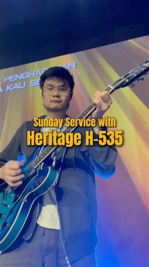 First Sunday Service using ES-335 style hollow body guitar 🎸 Heritage H-535 + Line 6 Helix LT 🎛️