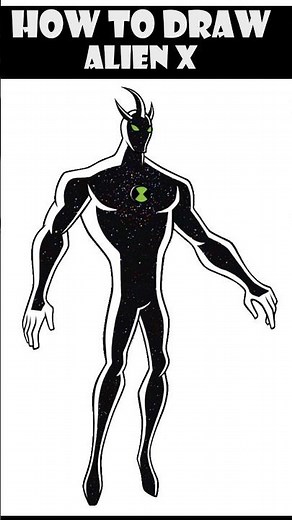 Alien X Drawing Step by Step Easy