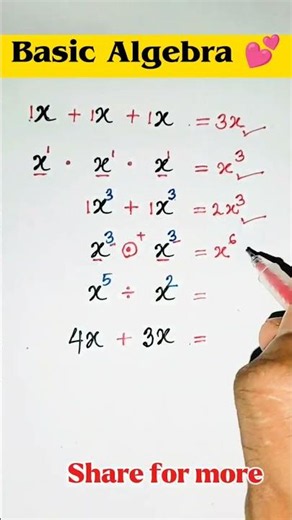 💕 Basic Algebra | Most People Get It Wrong! 😱 #mathematics #education #easylearning #basicalgebra