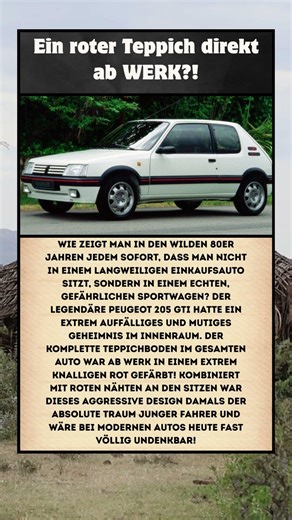 Peugeot 205 GTI: Der legendäre rote Sport-Teppich