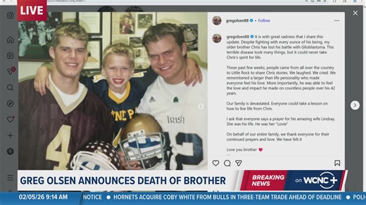 Brother of Panthers legend Greg Olsen dies