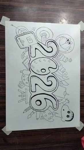 Happy new year drawing😍😍#shortvideo #art #newyear