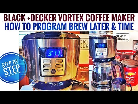 Black + Decker 12 Cup Coffee Maker Vortex Programmable HOT TO SET BREW LATER & TIME