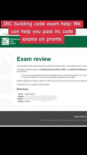 IRC Building Code Exam help. #onlineexam #proctored #proctoredexam #proctoredexam