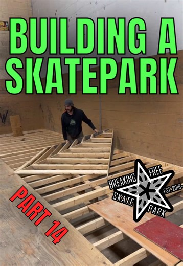 Building a skatepark part 14 🛹🛠️🚧 #indoorskatepark #construction #skatepark #breakingfreeskatepark #building