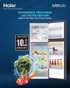 Experience freshness like never before with Haier's all-new No-Frost Series Refrigerator, featuring- DEO Fresh, 360° precise cooling, and Twin Inverter technology. To learn more please visit: https://www.haier.com/bd/refrigerators/ For Haier showroom Location: www.haier.com/bd/where-to-buy Or call: 16678 / 880-9666-88-00-99 Now, Haier Refigerators are also available at Butterfly showrooms. For nearest Butterfly showroom Location: https://www.butterflygroupbd.com/store-locator/ *Conditions Apply 