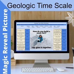 Geologic Time Winter Picture Reveal Digital Worksheet