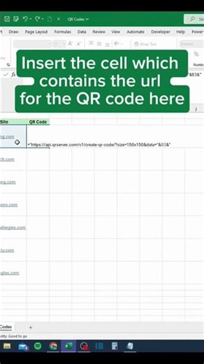 Create a QR code for any link using Excel