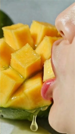 ASMR Juicy Mango Eating | Satisfying Fruit Eating Sounds #viral #fruitcutting
