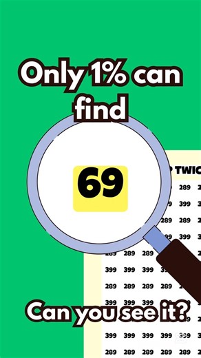 Find the Number 69 in 7 Seconds! 🔍 Quick Brain Puzzle #Shorts