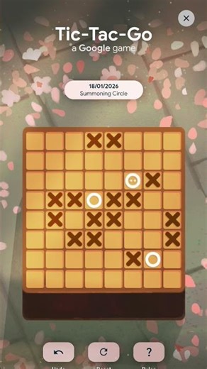 Google game Tic-tac-go solved (summoning circle )18-1-2026#tictacgo #puzzle tic tac go Google