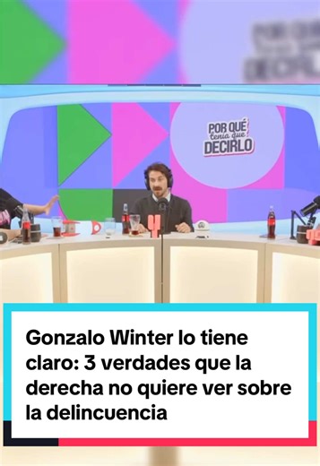 Gonzalo Winter lo tiene claro: 3 verdades que la derecha no quiere ver sobre la delincuencia. #gonzalowinter #chile #politics #politica