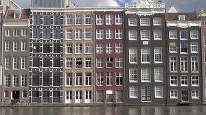 Dutch Houses on Waterside, Amsterdam
