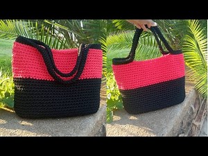 How to crochet a tote bag tutorial easy for crochet beginners, a perfect crochet market bag
