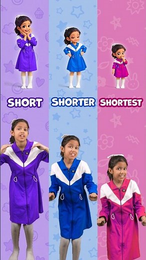 Short–Shorter–Shortest 😱 ER & EST Adjectives for Kids | Fun Learning | Adi Connection #shorts