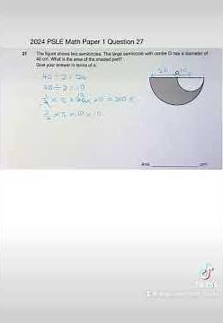 2024 PSLE Math Paper 1 Question 27 Shaded Circles Hack #viral #tiktok #psle #area #radius #diameter