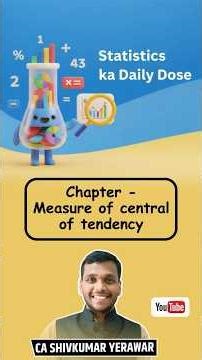 ARITHMETIC MEAN | STATISTICS |CA SHIVKUMAR YERAWAR |#statistics #education #cafoundation #shorts