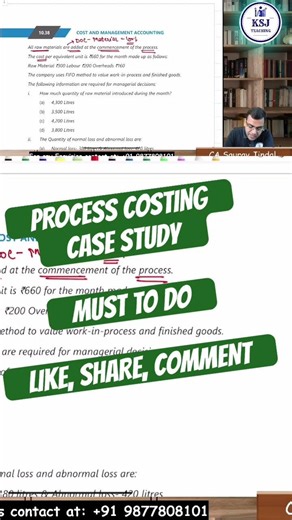 Process Costing | Case Study #shorts #costing