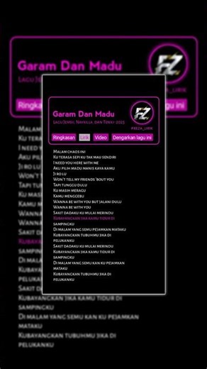 lirik lagu gamran dan madu