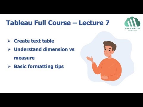 Tableau Full Course Lecture 7 - Create text table in tableau and learn basic formatting