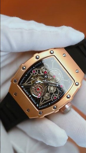 ALIX 2909 black silicone strap automatic watch for men
