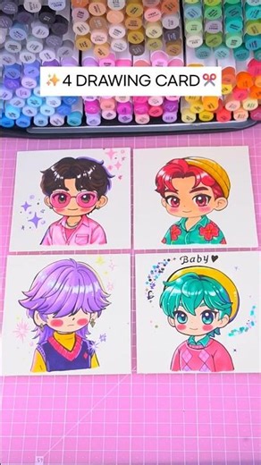 K-pop Demon Hunters Sajaboys Drawing Endless DIY Card Idea✨케이팝 데몬 헌터스 무한카드 만들기♥️ #kpopdemonhunters