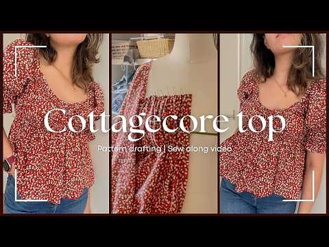 🌸 Dreamy Cottagecore Top | Pattern drafting tutorial | Step by step guide | Beginner friendly