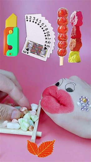 ASMR Convenient to eat two-dimensional snacks, children's food 🍦🍧🍰🍬 #snacks #candy #sweet #fun