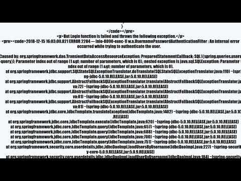Caused by: java.sql.SQLException: Parameter index out of range (1 number of parameters, which i