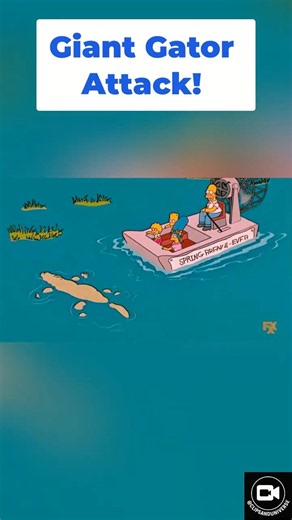 Giant Gator Attacks The Simpsons