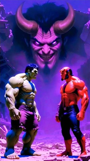 Hulk vs Hellboy… But The Villain Wins First 😱🔥#shorts #hulk #aishorts