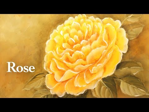 How to paint a yellow rose | One stroke ( in 9 Minutes )