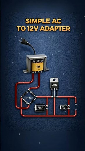 Simple AC 220V to 12V DC Power Supply Circuit