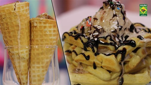 8.2K views · 61 reactions | Waffles With Ice Cream Recipe By Chef Zarnak | Summer Special Ice Cream | Scoops Of Joy | MasalaTV | Masala TV | Facebook