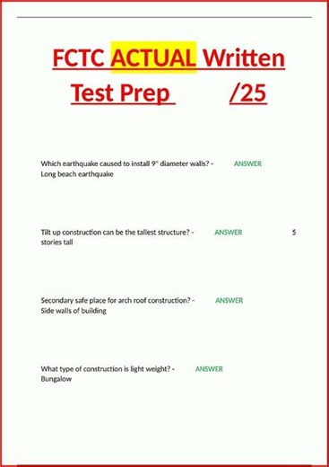 Fctc Actual Written Test Prep video