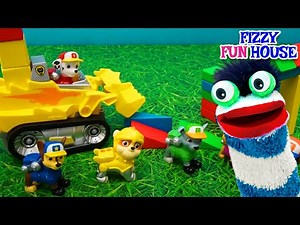 Fizzy Returns To Build And Discover Shapes with Paw Patrol Rubble | Explorative Videos For Kids